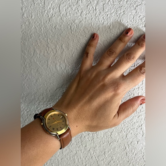 *READ.. Gucci MONDIALE Watch 8200 M brown Watch gold plated 18k - Picture 10 of 14